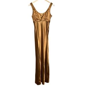 VTG 90s Evening Gown Zum Zum Niki Livas JC Penny Deadstock Dress Gold Size 7-8